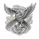 mexico eagle flag tattoo design idea