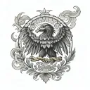mexico eagle flag tattoo design idea