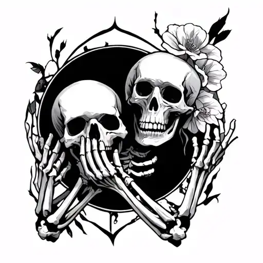 Praying Skeleton tattoo design idea