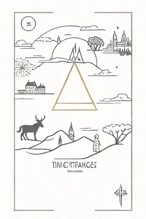 a tribute to one direction. a tarot card, the bottom says night changes and the middle is a night landscape.  tattoo design idea