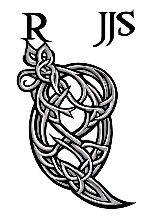 Celtic Father Son initials RJS tattoo design idea
