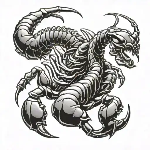 scorpion emerging tattoo design idea