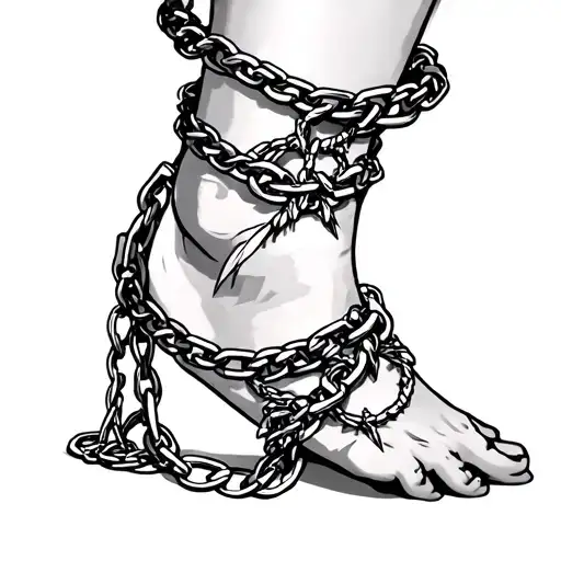 Ankle Chain tattoo design idea