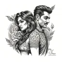 kamal and Roshni couple  tattoo design idea