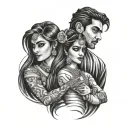 kamal and Roshni couple  tattoo design idea