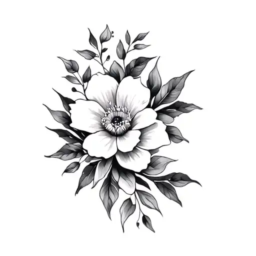 Filler Floral oriental tattoo design idea