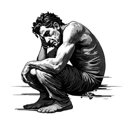 Thinker tattoo design idea