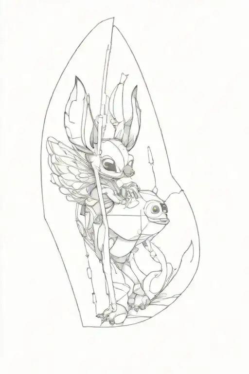 stitch and angle tattoo design idea