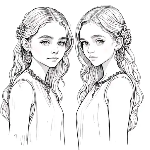 2 sisters 1 brother sister matching tattoo design idea