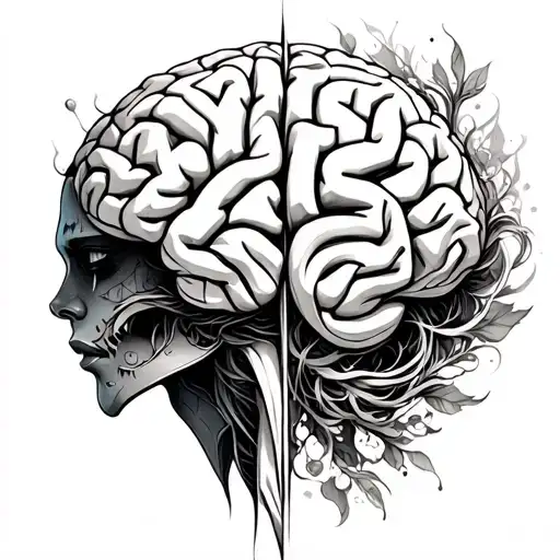 symbolic brain tumor warrior tattoo design idea