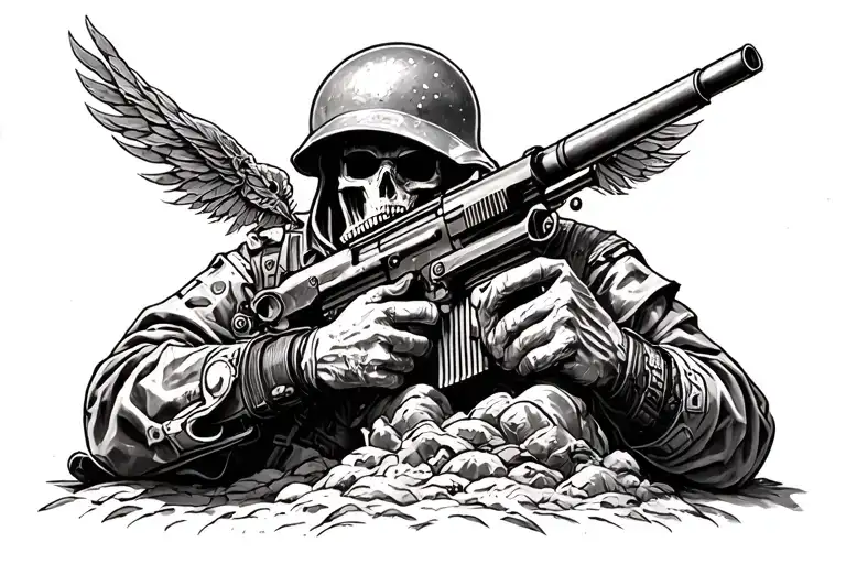 The condition of starting the war tattoo design idea
