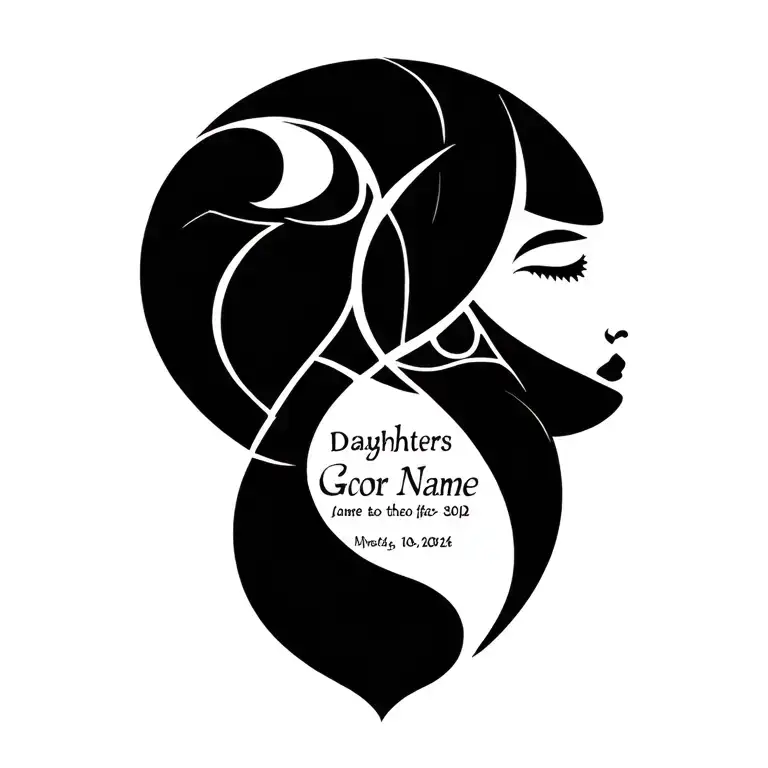 daughters name and birthdate incorporated into the design tattoo design idea