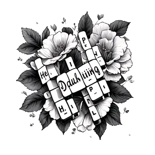 crossword puzzle hello darling tattoo design idea