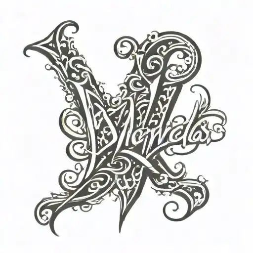 The word "Mancillas" written in a signature font going vertically tattoo design idea