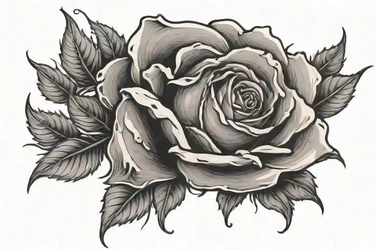 "that's my favorite color" dying rose tattoo design idea
