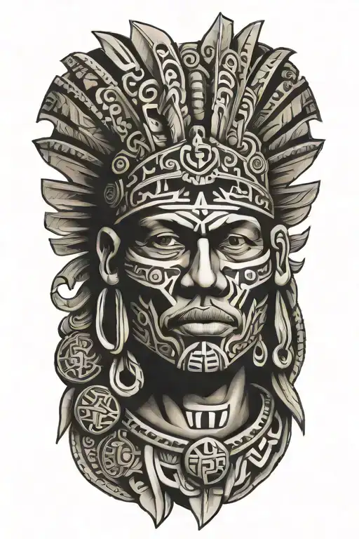 love, fight, war, god, life, Aztec, tribal band tattoo design idea