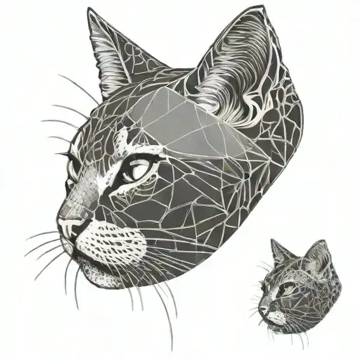 cat outline tattoo design idea
