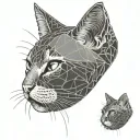 cat outline tattoo design idea