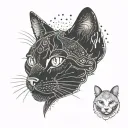 cat outline tattoo design idea