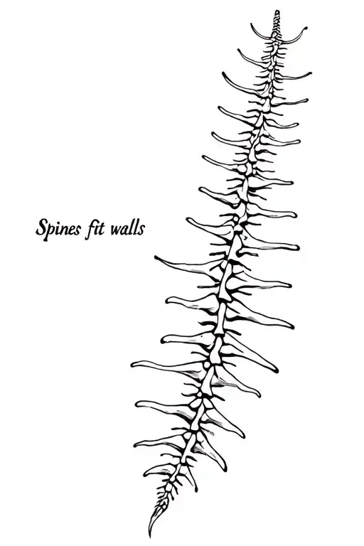"Spines fit walls" fine line spinal text tattoo dainty tattoo design idea