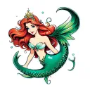 Siren Ariel Disney Princess tattoo design idea