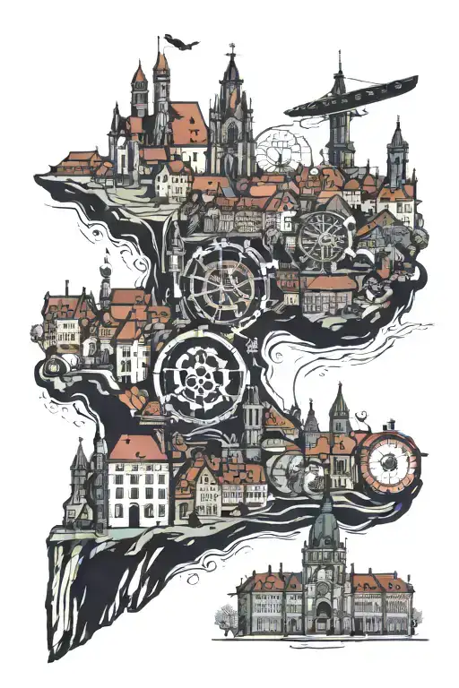 cities: Munich, Berlin, Zurich, Interlaken, Prague, Vienna tattoo design idea