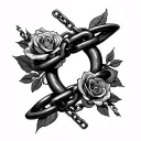 new chains same shackles writing with roses and chains  tattoo design idea