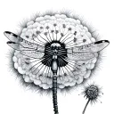 Dandelion Dragonfly tattoo design idea