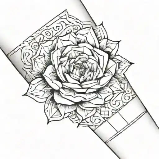 thin line feminine arm cuff tattoo design idea