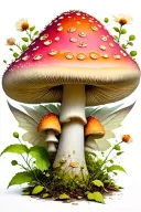 mushroom fairy tattoo design idea