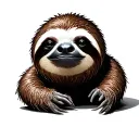 coconut with sloth face tattoo design idea