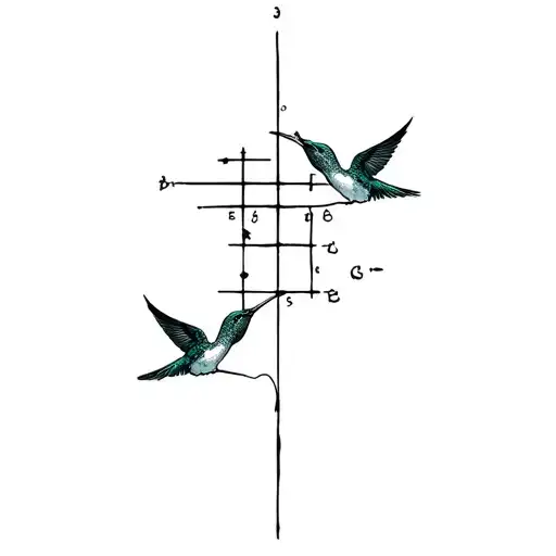 cross tattoo with humming birds with co ordinates and geography tattoo design idea