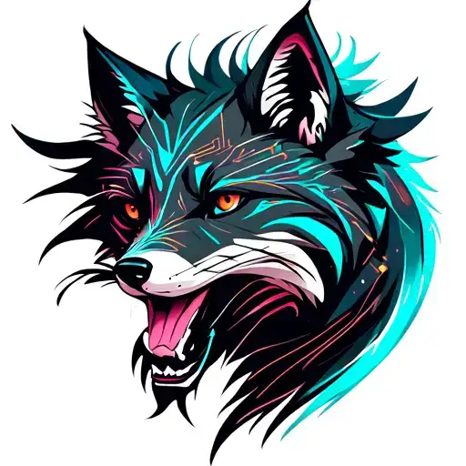 Fox Face tattoo design idea