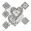three hearts connected tattoo design idea