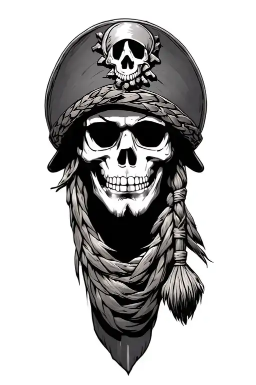 straw hat pirates one piece tattoo design idea