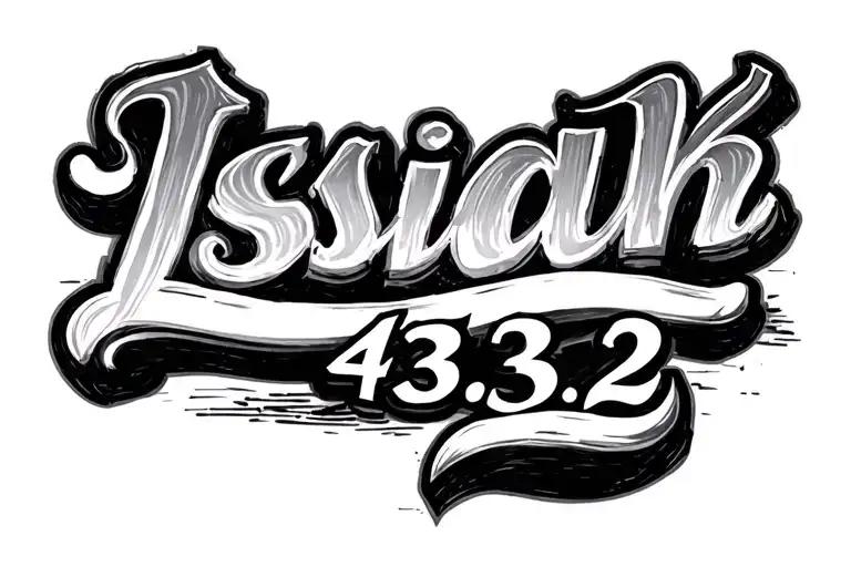 "Isaiah 43:2" cursive writing tattoo design idea
