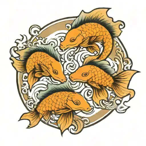 zodiac sign aquarius pisces tattoo design idea