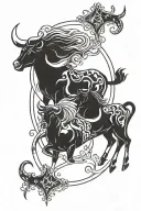 taurus and sagittarius tattoo design idea
