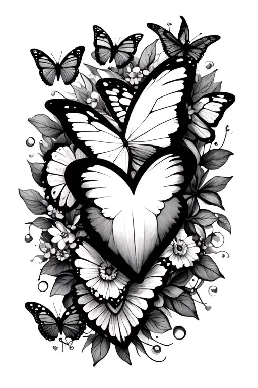 blessed and unstoppable with hearts and butterflies  tattoo design idea