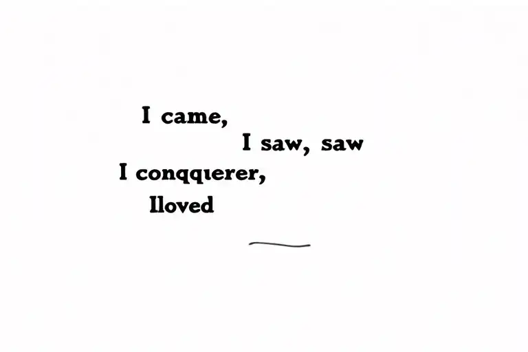 I came, I saw, I conquered, I loved. tattoo design idea