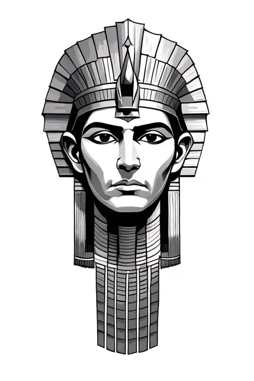 Egyptian god horus portrait looking tattoo design idea
