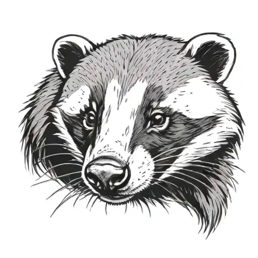 badger smiling tattoo design idea
