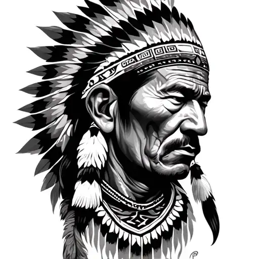 navajo man creating art design tattoo design idea