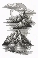 A mountain range tattoo representing overcoming challenges in mental health with the support of loved ones tattoo design idea
