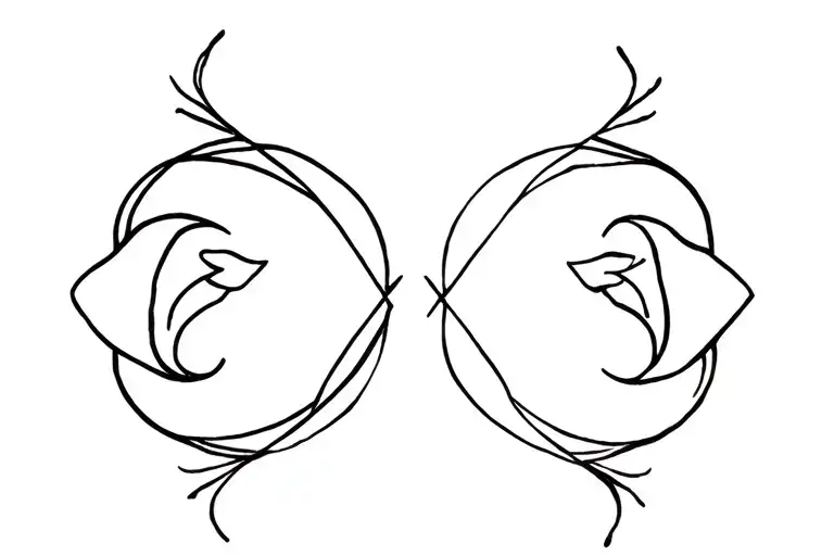 aquarius and pisces sign combined  tattoo design idea