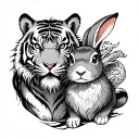 tiger and rabbit and dragon japanese tattoo design idea