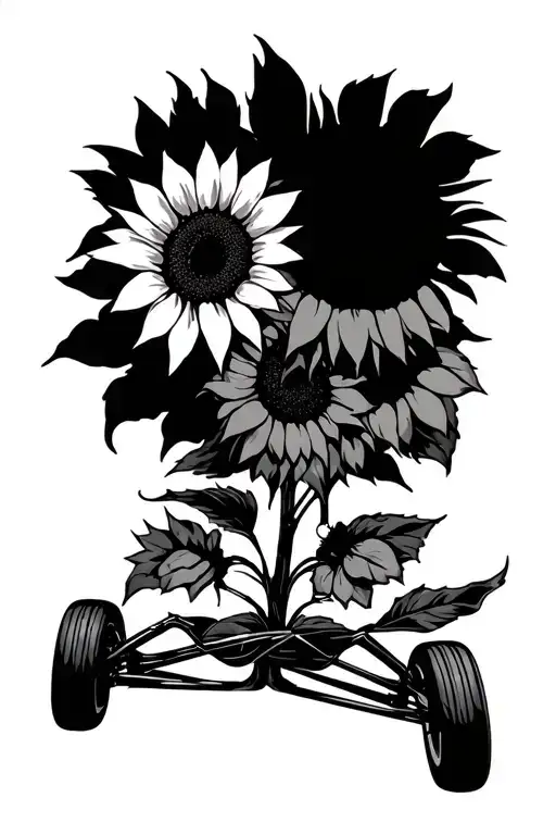 sunflower jeep harley tattoo design idea