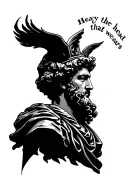 "Heavy is the head that wears" Marcus Aurelius  tattoo design idea