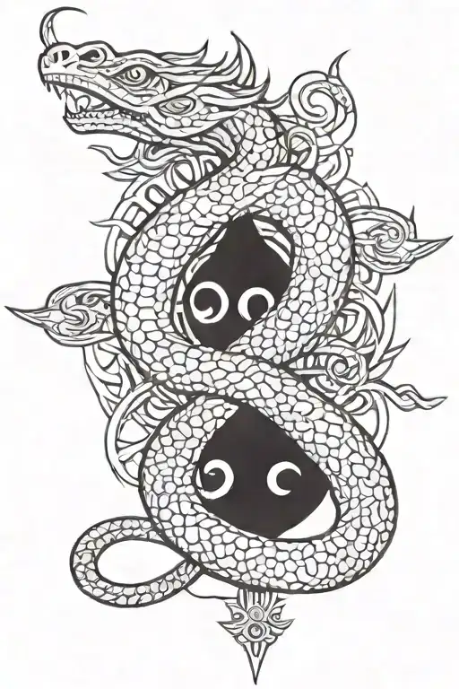 sun trident in the middle. cobra wrapped around the trident and cobra tail shapes into OM symbol  tattoo design idea
