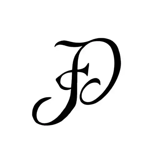 letters J "heart" E cursive font tattoo design idea
